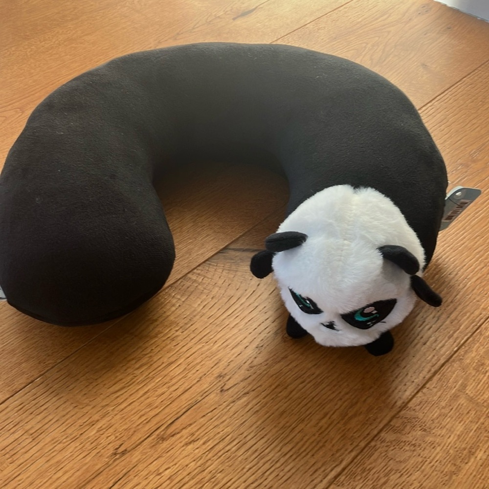 Panda Neck Pillow for Kids - Black and White